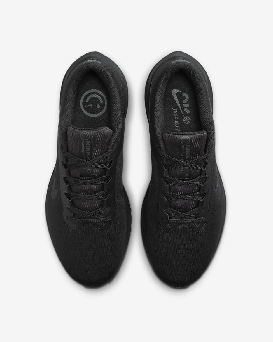 Nike mens all black running shoes best sale